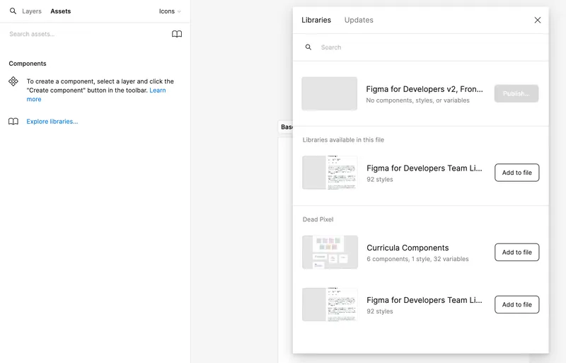 Add a library in another Figma project