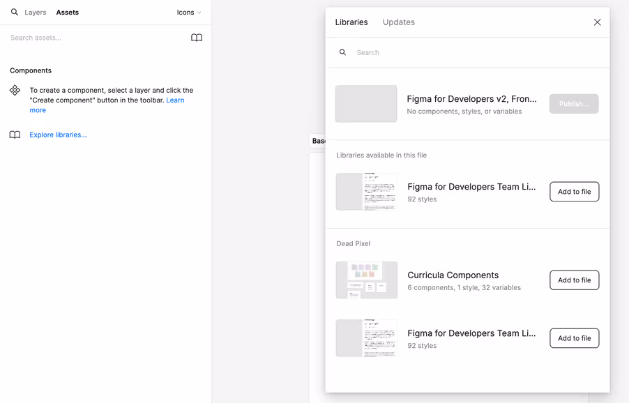 Add a library in another Figma project