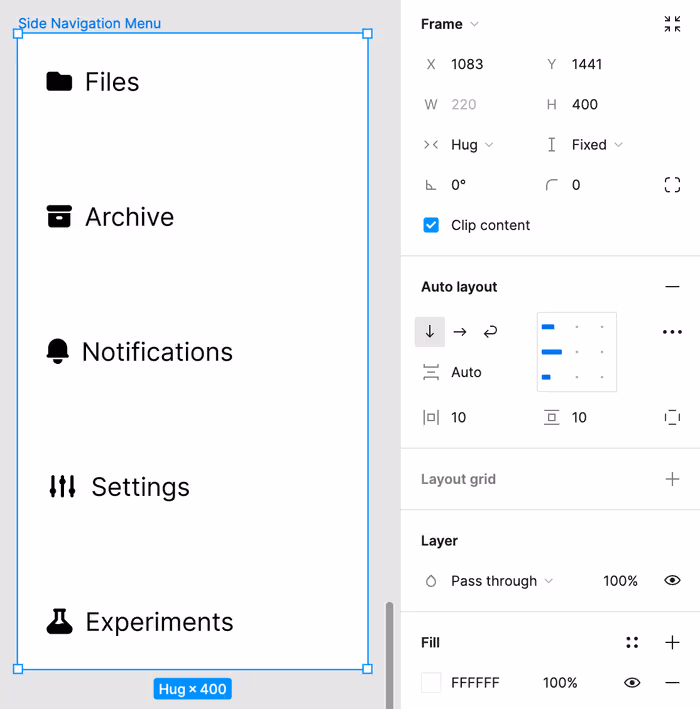 Fixed height and automatic gap sizing with auto layout