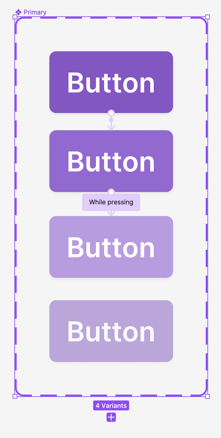 Setting up transitions between button states