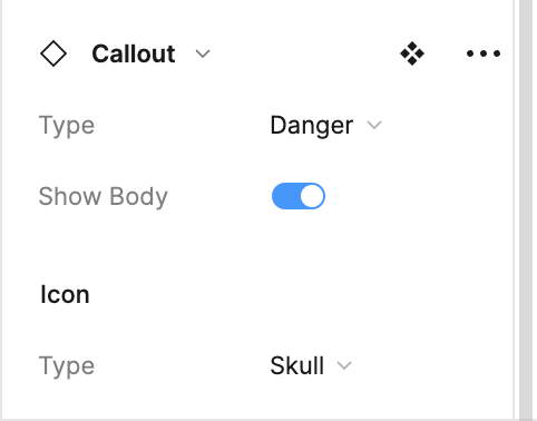 The properties of our callout component