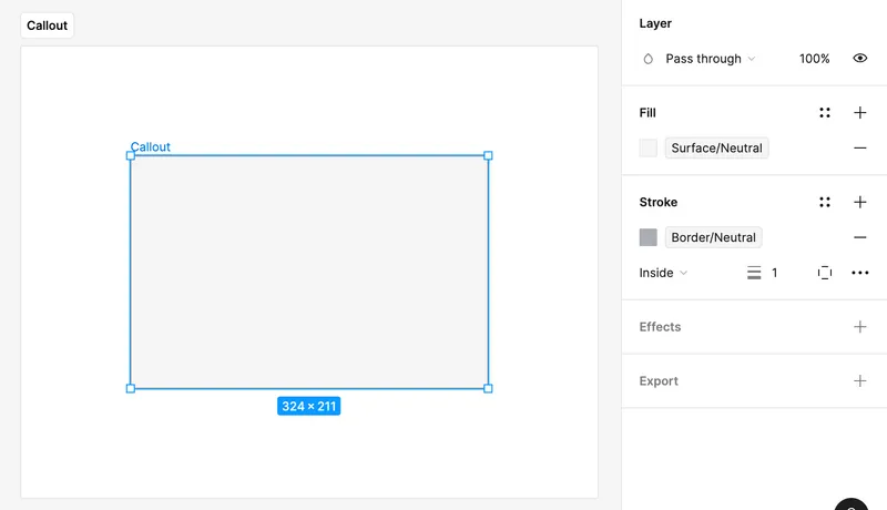 The basics of a Figma callout with our semantic color variables