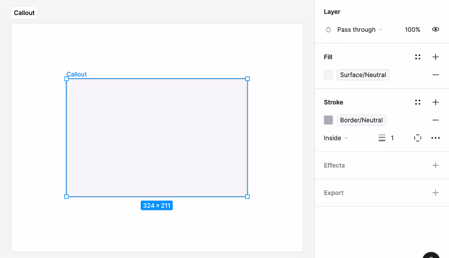 The basics of a Figma callout with our semantic color variables