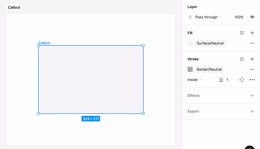 The basics of a Figma callout with our semantic color variables