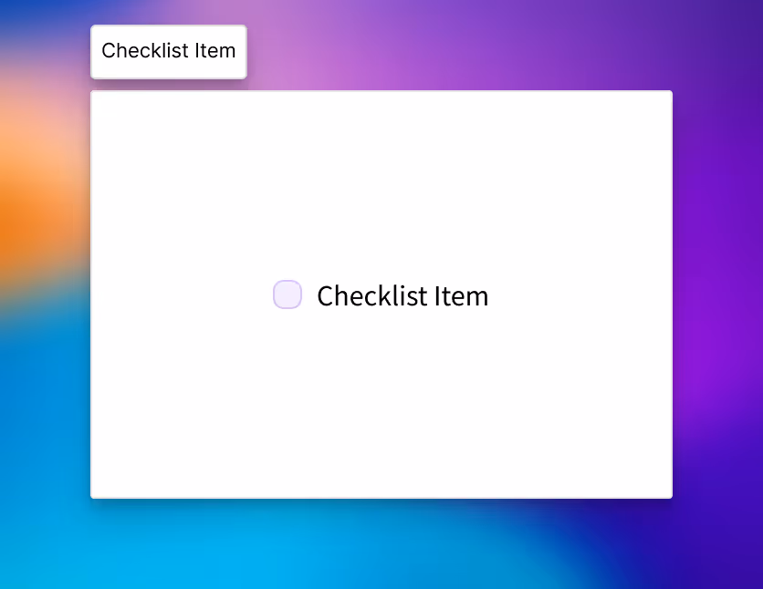 The checklist item component