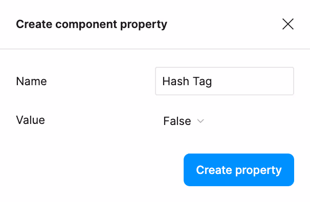 Properties when creating a new component in Figma