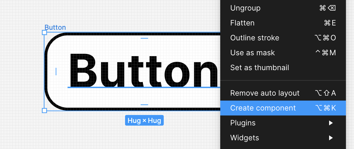 Creating a Component from the Context Menu in Figma