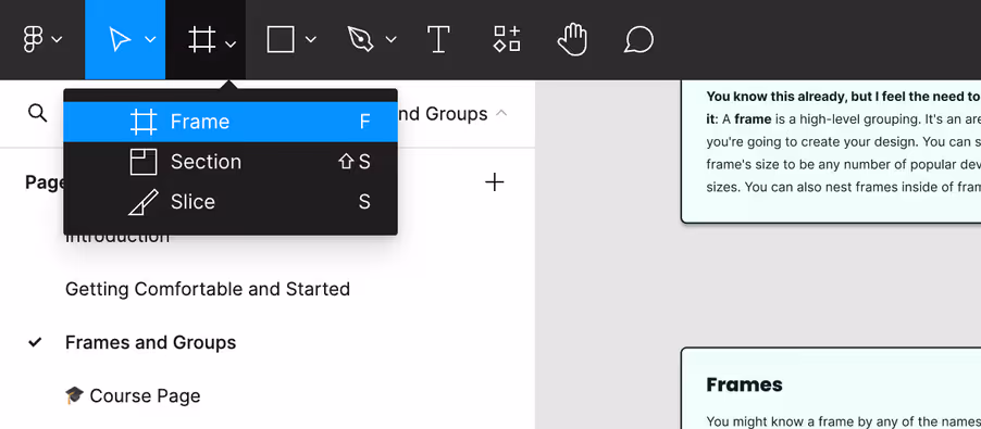 The frame tool