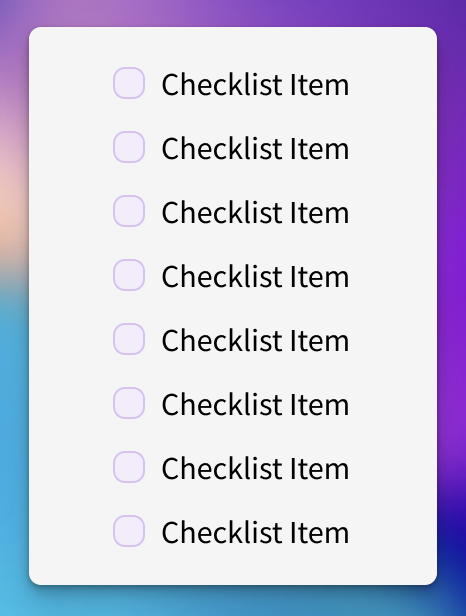 Placeholder with checklist