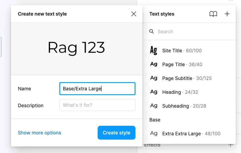 Using a slash in the title of a style will add a layer of organization