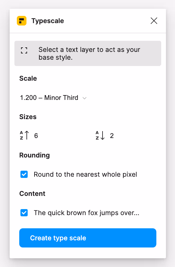 Figma Typescale plugin