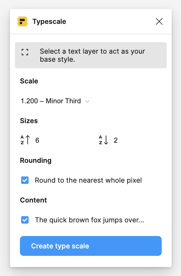 Figma Typescale plugin
