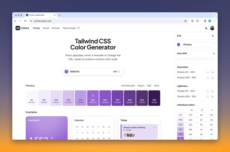 The UIColors.app website
