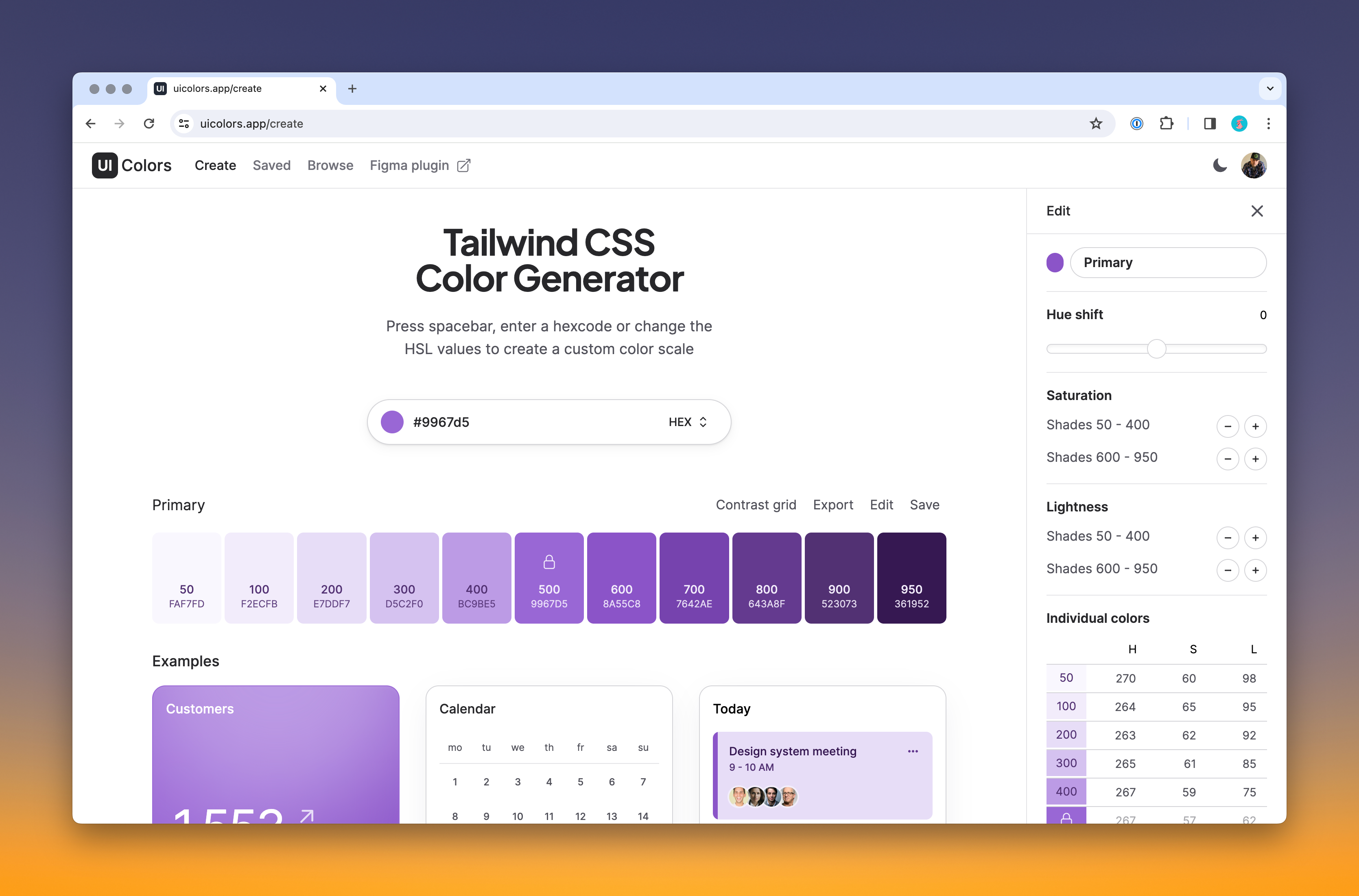 The UIColors.app website
