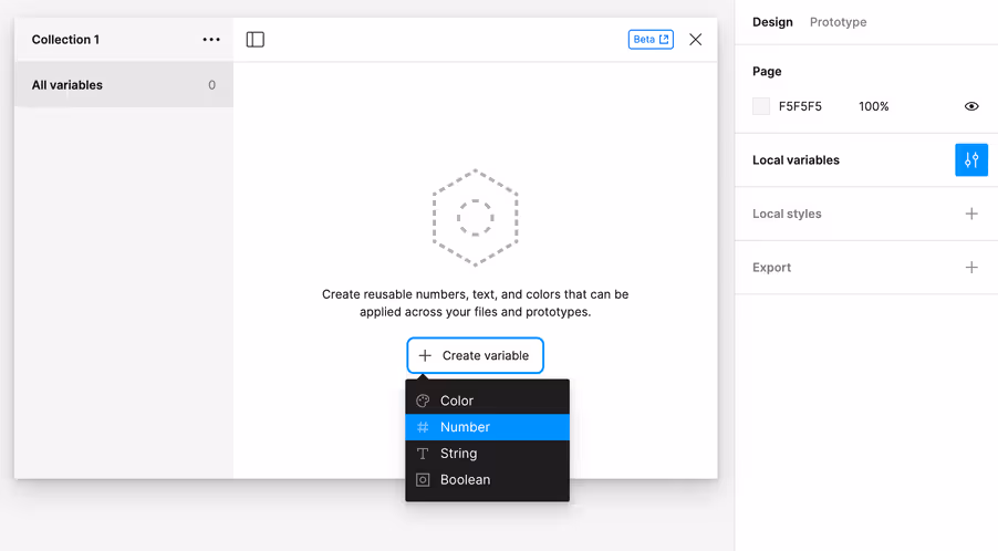 Figma variable types