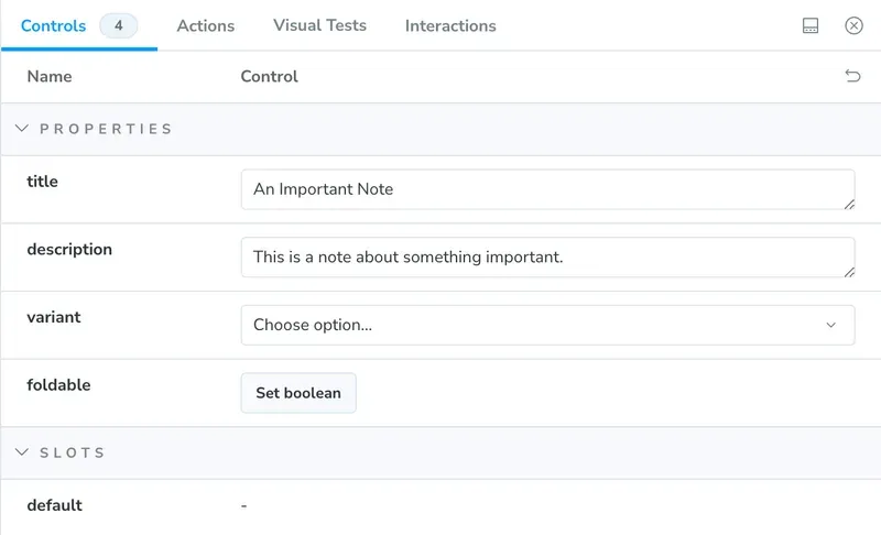 A select control for the callout variation