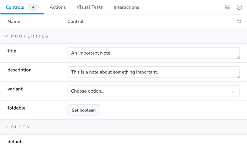 A select control for the callout variation