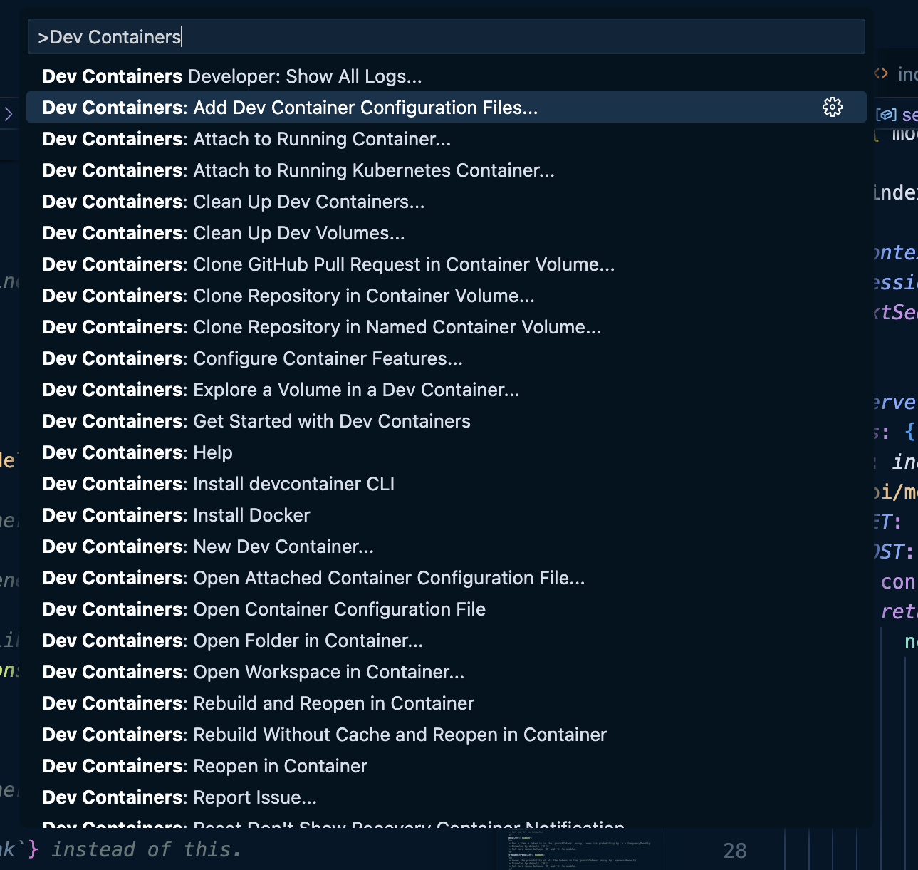 Setting up Dev Containers