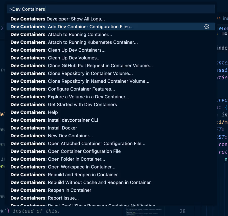 Setting up Dev Containers