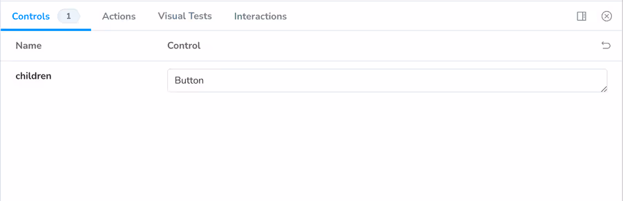 A basic implementation of controls in Storybook