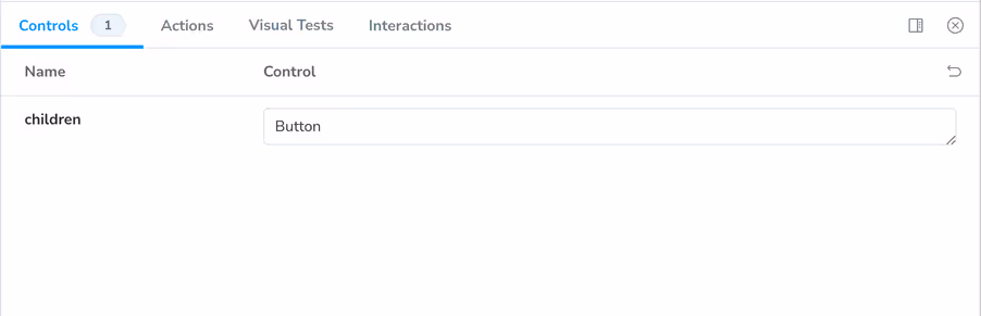 A basic implementation of controls in Storybook