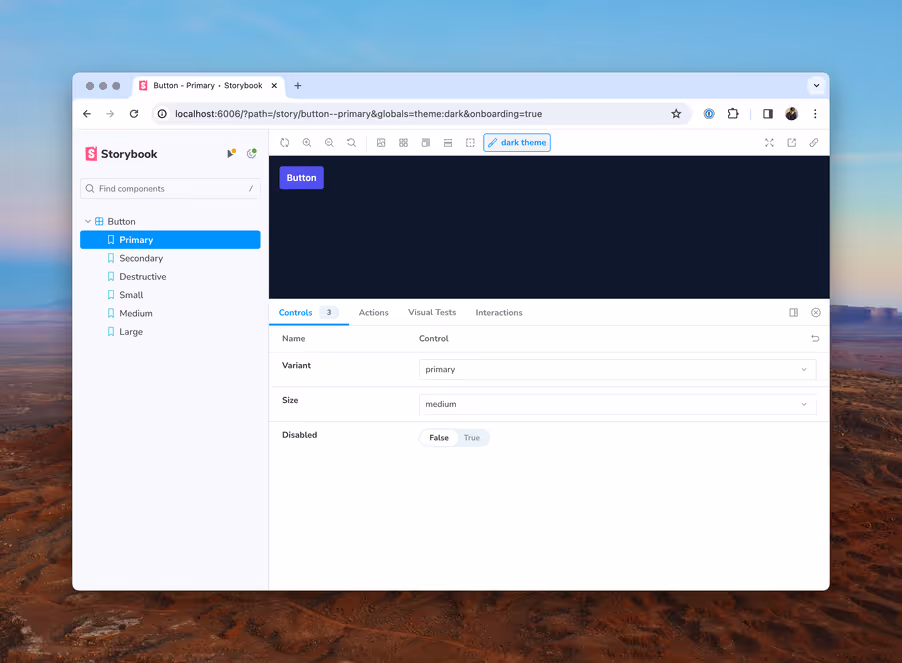 Dark mode in Storybook as powered by Tailwind