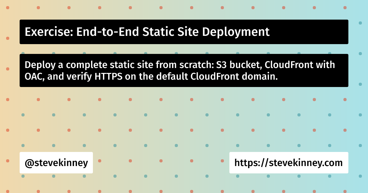 Exercise: End-to-End Static Site Deployment | Deploying Web ...