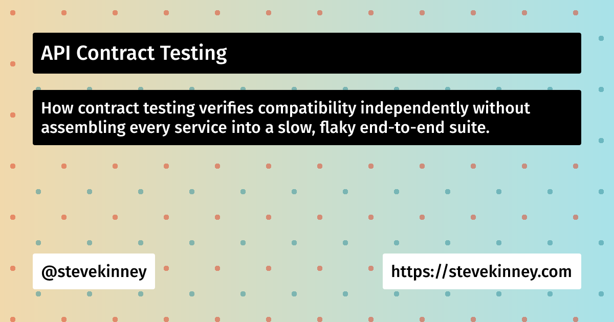 API Contract Testing | Enterprise UI | Steve Kinney